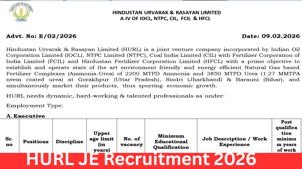 HURL Recruitment 2026