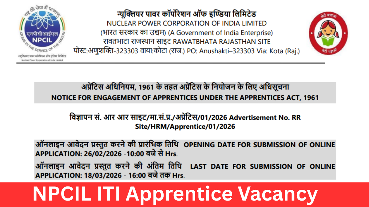 NPCIL Rawatbhata Apprentice Recruitment 2026