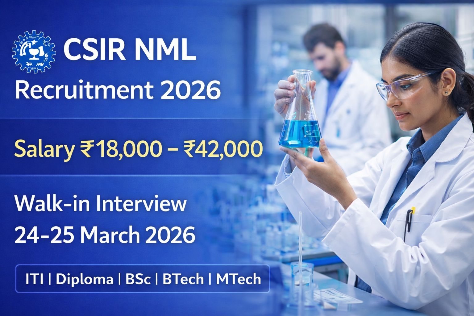 CSIR-NML Jamshedpur Recruitment 2026