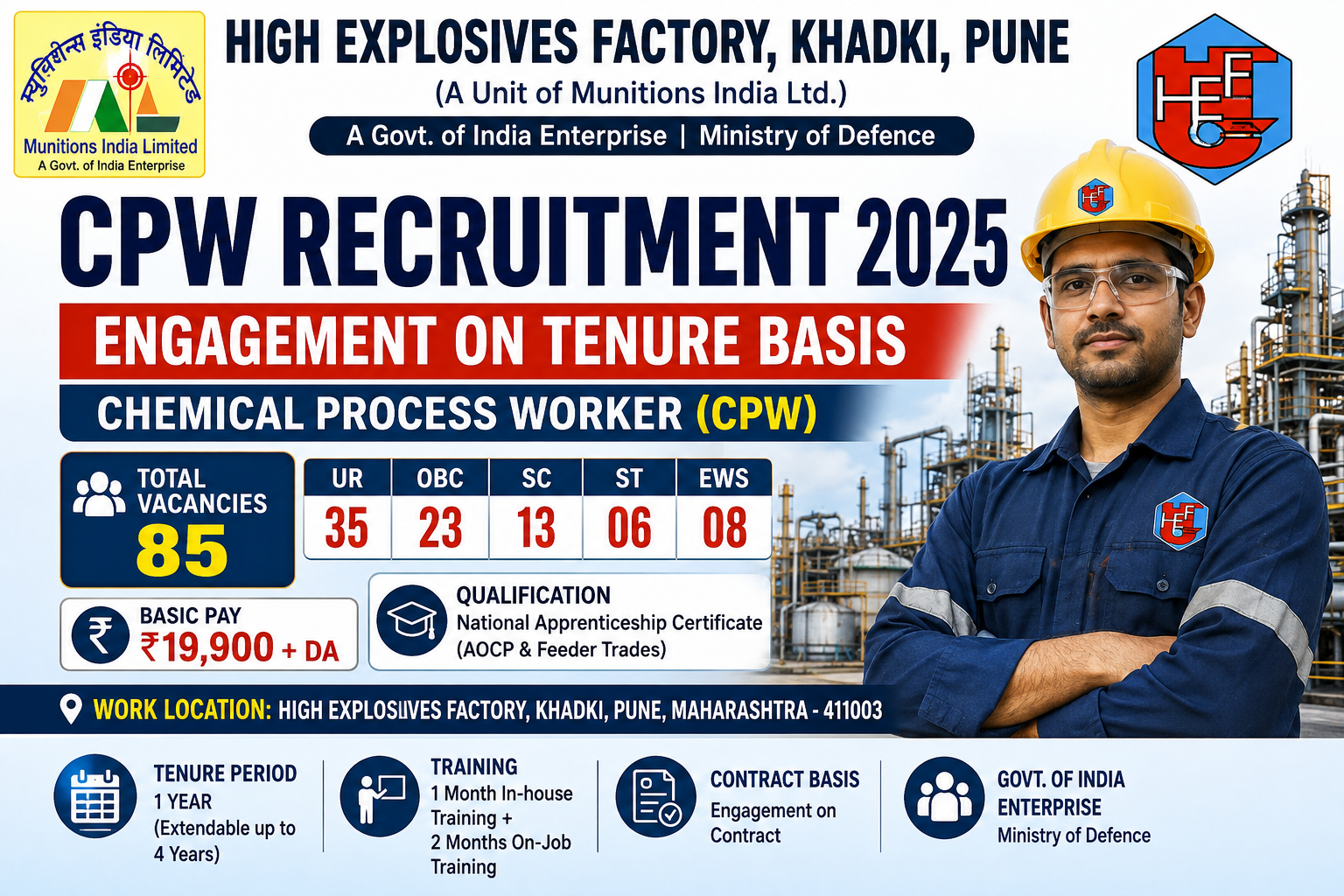 High Explosives Factory Khadki CPW Recruitment 2026